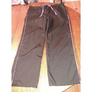 Medium Natural Uniforms Black Pink Natural Style Scrub Pants Bottoms Drawstring